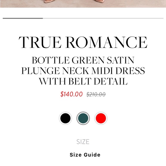 Bottle Green Deep V Plunge Neck Midi length shirt dress with belt detail - Picture 6 of 6